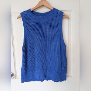 Pretty Garden Vibrant Blue Knit Tank Top XL